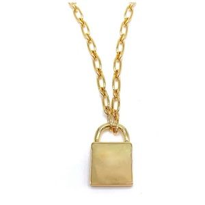 14k Gold Plated Padlock Necklace